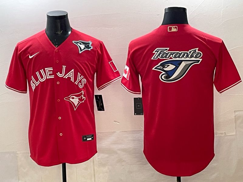 Men 2025 Toronto Blue Jays Blank Red Game Nike MLB Jersey style 010